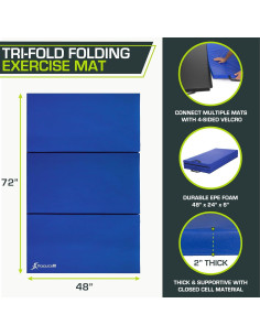 Colchoneta de Ejercicio Plegable ProsourceFit Tri-Fold 182.88x121.92cm Azul 2