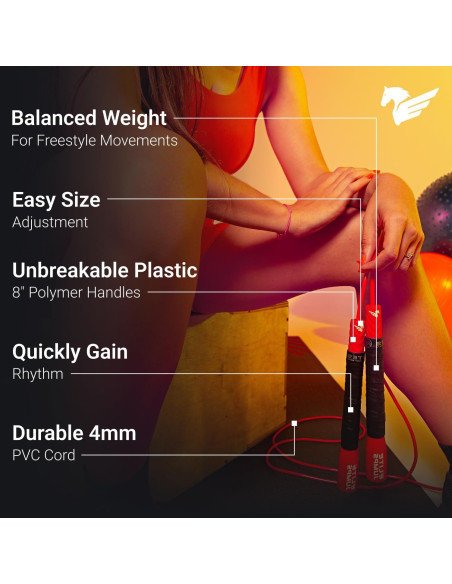 Cuerda de Salto EliteSRS Freestyle Ajustable 3.05m PVC Antideslizante