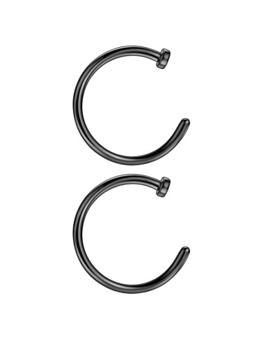 Aros de Piercing para Nariz Acero Quirúrgico 18G 6mm 2Pcs