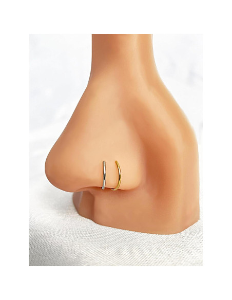 Aros de Piercing para Nariz Acero Quirúrgico 18G 6mm 2Pcs