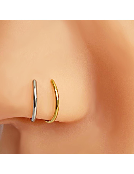 Aros de Piercing para Nariz Acero Quirúrgico 18G 6mm 2Pcs