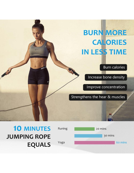 Cuerda de Salto con Peso H HANDIO 3.05m Ajustable para Boxeo