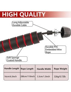 Cuerda de Salto Ajustable Goonidy con Peso 2.74m para Fitness 2