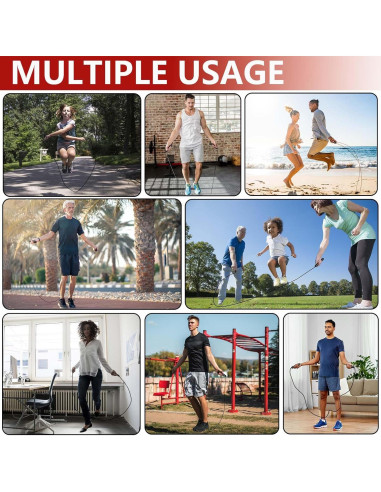 Cuerda de Salto Ajustable Goonidy con Peso 2.74m para Fitness