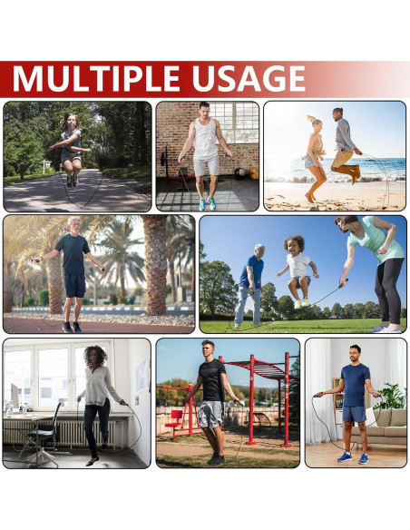 Cuerda de Salto Ajustable Goonidy con Peso 2.74m para Fitness
