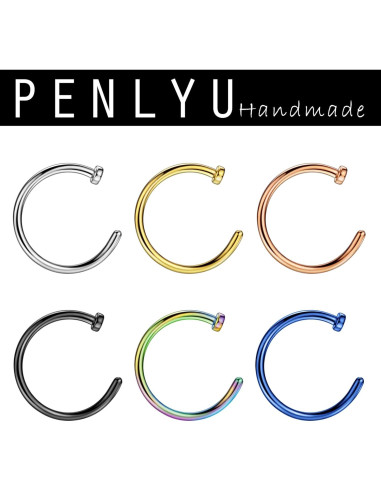 Aros de Piercing para Nariz Acero Quirúrgico 18G 6mm 2Pcs