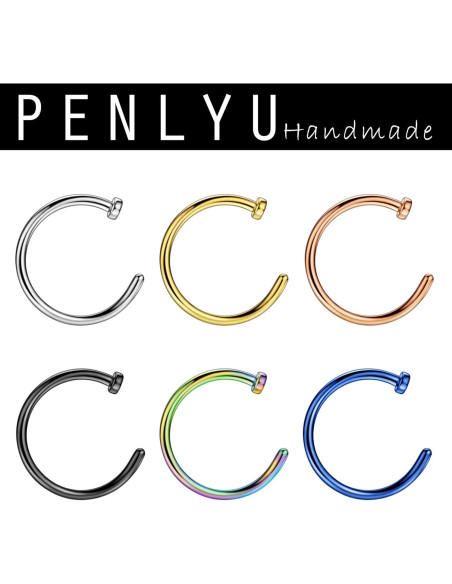 Aros de Piercing para Nariz Acero Quirúrgico 18G 6mm 2Pcs