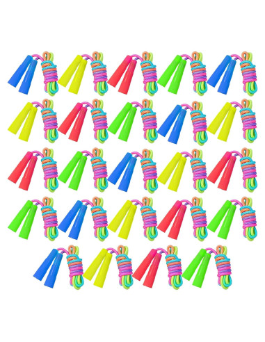 Cuerdas de Saltar Ajustables Elcoho 24 Paquetes Arcoíris 2.19m