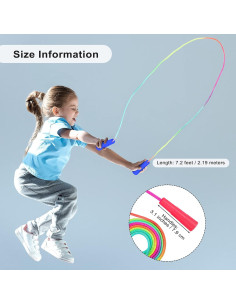 Cuerdas de Saltar Ajustables Elcoho 24 Paquetes Arcoíris 2.19m 2