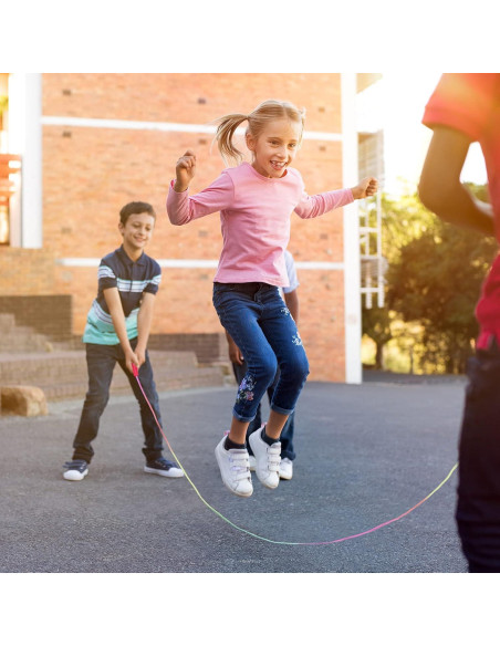 Cuerdas de Saltar Ajustables Elcoho 24 Paquetes Arcoíris 2.19m
