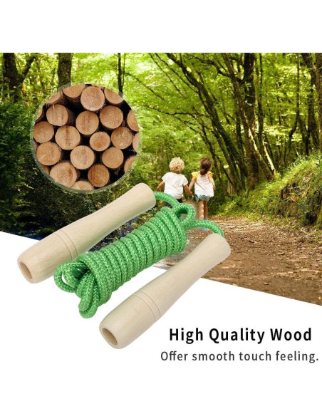 Cuerda de Saltar Ajustable AUMCDIK 2.6m para Niños Verde Cuerda de Saltar Ajustable AUMCDIK 2.6m para Niños Verde