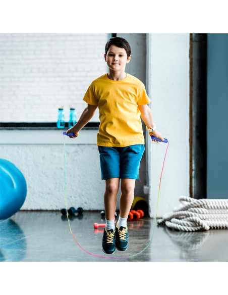 Cuerdas de Saltar Ajustables Elcoho 24 Paquetes Arcoíris 2.19m