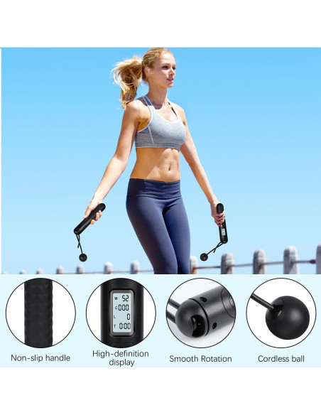 Cuerda de Saltar Inteligente Genérico con Contador LCD y Modo Dual