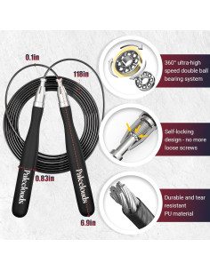 Cuerda de Salto Rápida Paleclouds Ajustable 3.05m para Fitness 2