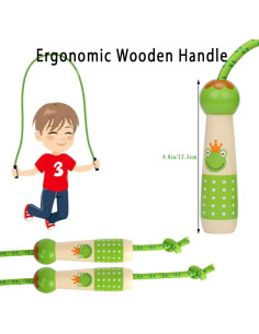 Cuerda de Saltar Ajustable EGOSKY 2.6m para Niños Verde 2