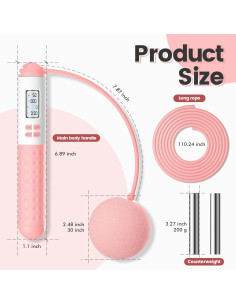 Cuerda de Salto Inalámbrica HOOFENI con Contador LCD Ajustable 2