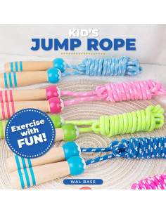 Cuerda de Saltar Ajustable Wal Base para Niños con Mango de Madera 2