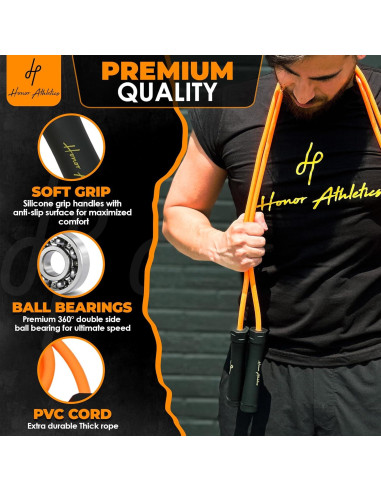 Cuerda de Salto Pesada Honor Athletics 0.5kg 3m Ajustable