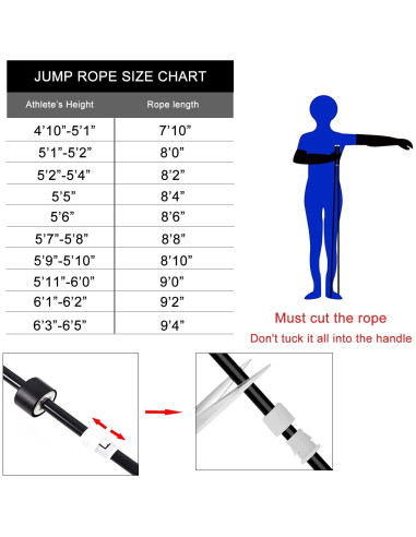 Cuerda de Salto con Peso Gaoykai Ajustable 3.05m PVC