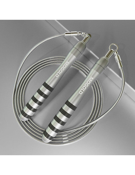 Cuerda de Salto Ajustable MOGOLD con 2 Cables para CrossFit