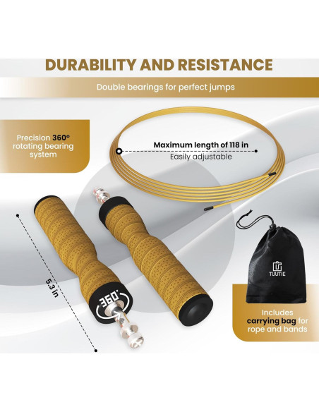 Cuerda de Salto TUUTIE Ajustable para Fitness y Cardio - Rojo