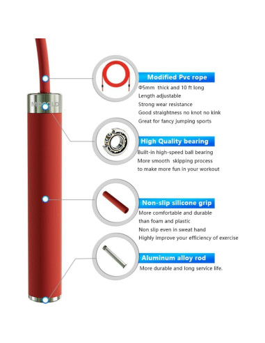 Cuerda de Salto Ajustable MOGOLD PVC Antienredos 3m