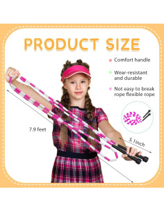 Cuerda de Salto Zubebe Ajustable 2.4m con Cuentas para Fitness 2