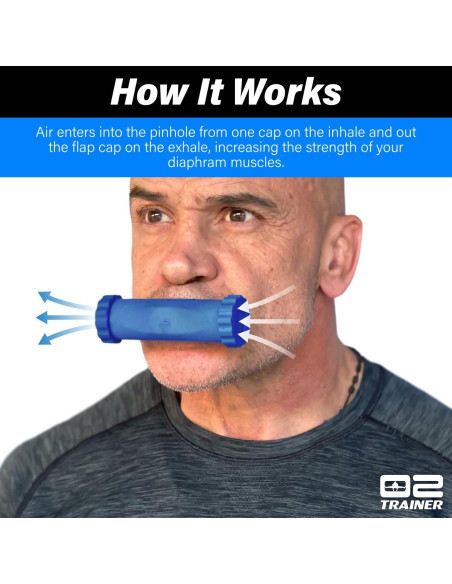 Entrenador Respiratorio Bas Rutten O2Trainer - Azul - 16 Tapas
