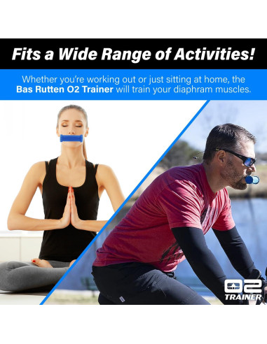 Entrenador Respiratorio Bas Rutten O2Trainer - Azul - 16 Tapas