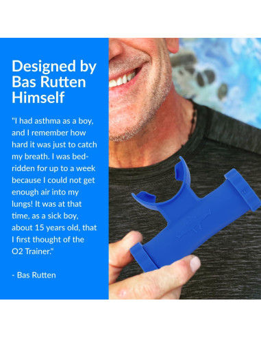 Entrenador Respiratorio Bas Rutten O2Trainer - Azul - 16 Tapas