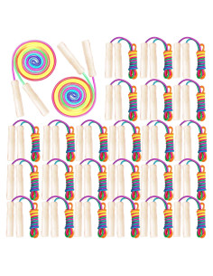 24 Cuerdas de Salto de Algodón PullCrease 2.6m con Mango de Madera