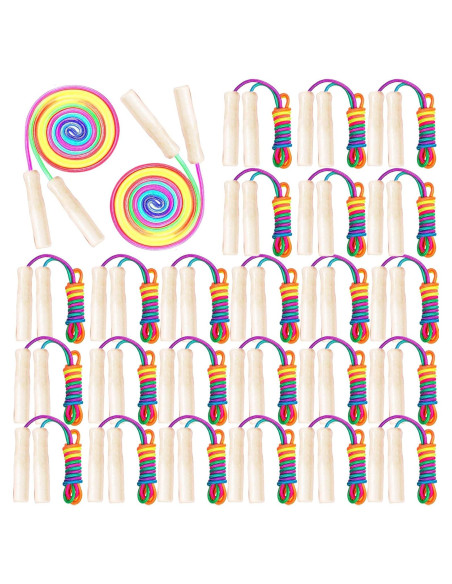 24 Cuerdas de Salto de Algodón PullCrease 2.6m con Mango de Madera