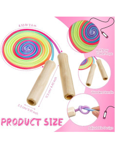 24 Cuerdas de Salto de Algodón PullCrease 2.6m con Mango de Madera 2