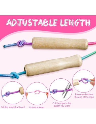 24 Cuerdas de Salto de Algodón PullCrease 2.6m con Mango de Madera