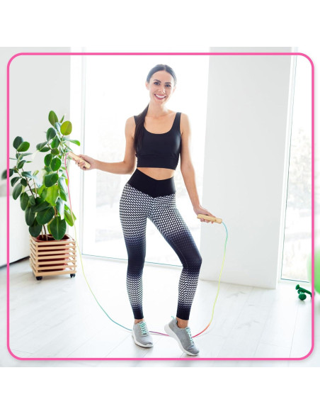 24 Cuerdas de Salto de Algodón PullCrease 2.6m con Mango de Madera