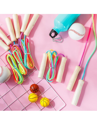 24 Cuerdas de Salto de Algodón PullCrease 2.6m con Mango de Madera