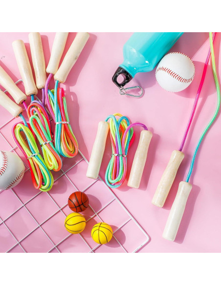 24 Cuerdas de Salto de Algodón PullCrease 2.6m con Mango de Madera