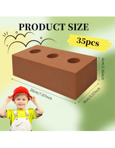 35 Bloques de Construcción EVA 20x10x6 cm para Niños 2