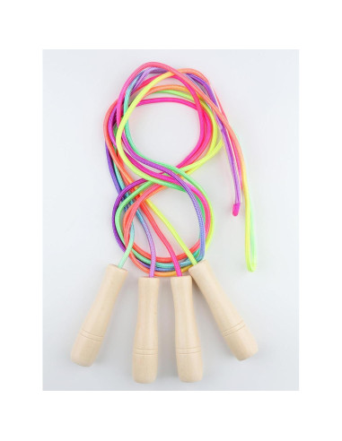 Cuerda de Saltar Ajustable Lorvain para Niños 2.6m con Mango de Madera