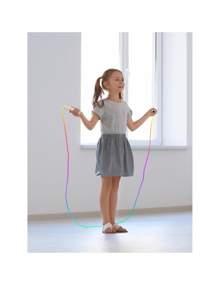 Cuerda de Saltar Ajustable Lorvain para Niños 2.6m con Mango de Madera