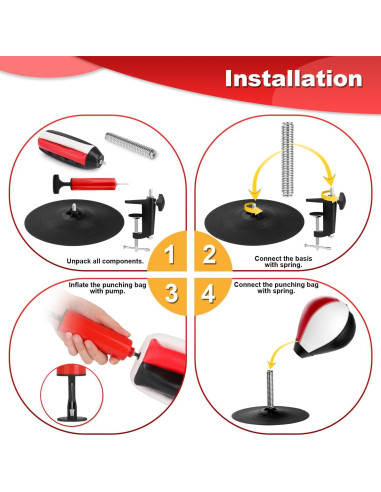 Bolsa de Boxeo de Escritorio YORWHIN con Ventosa y Resorte