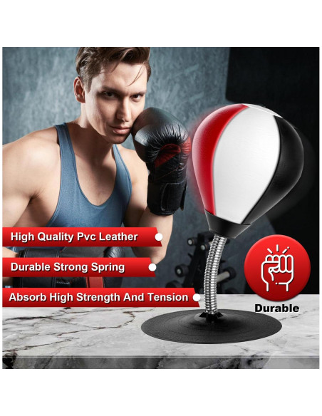 Bolsa de Boxeo de Escritorio YORWHIN con Ventosa y Resorte