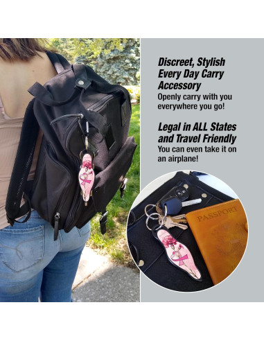 Kit de Defensa Personal MUNIO - Kubotan Portátil Rosa