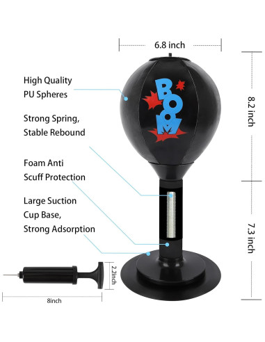 Bolsa de Boxeo de Escritorio DR.YYDF con Resorte y Ventosa