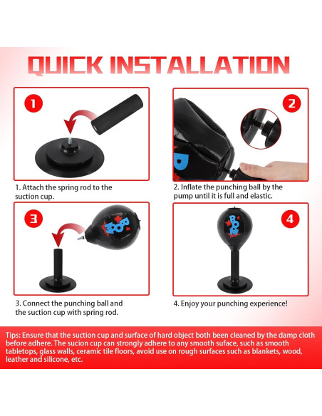 Bolsa de Boxeo de Escritorio DR.YYDF con Resorte y Ventosa