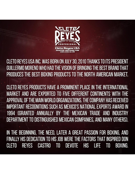 Guantes de Boxeo CLETO REYES Curvados para Entrenamiento Rojo