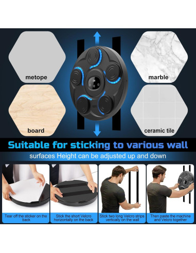 Máquina de Boxeo Musical YHR con Guantes - 5 Objetivos, Bluetooth