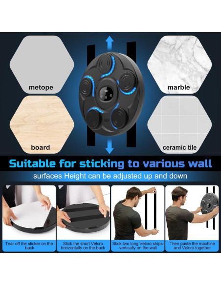 Máquina de Boxeo Musical YHR con Guantes - 5 Objetivos, Bluetooth