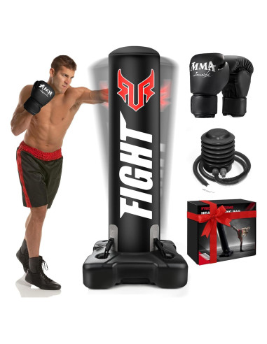 Saco de Boxeo Pesado YORWHIN 175 cm con Base y Guantes