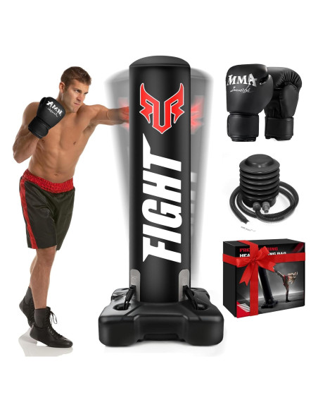 Saco de Boxeo Pesado YORWHIN 175 cm con Base y Guantes